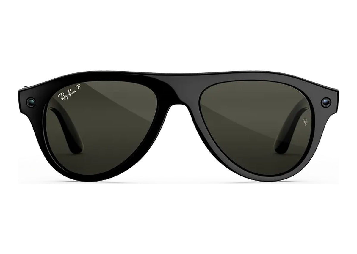 Ray-Ban Meta Aviator Gen 3 AI Smart Glasses Polarized Green Lens Shiny Black
