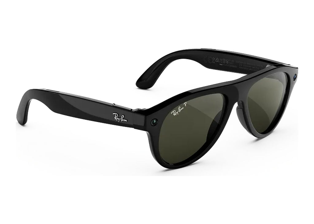 Ray-Ban Meta Aviator Gen 3 AI Smart Glasses Polarized Green Lens Shiny Black