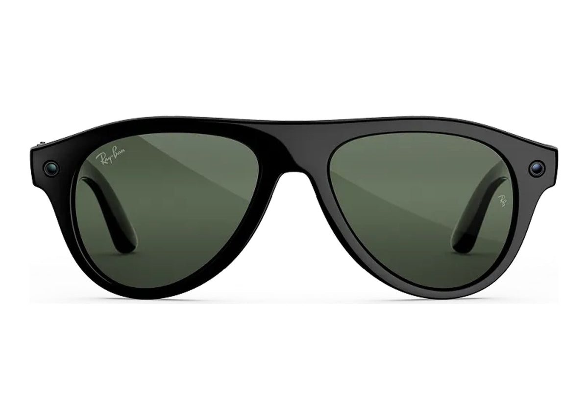 Ray-Ban Meta Aviator Gen 3 AI Smart Glasses Transitions Graphite Green Lens Shiny Black