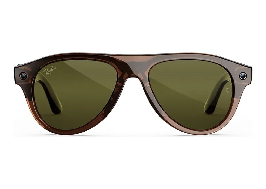 Ray-Ban Meta Aviator Gen 3 AI Smart Glasses Transitions Jade Lens Transparent Umber