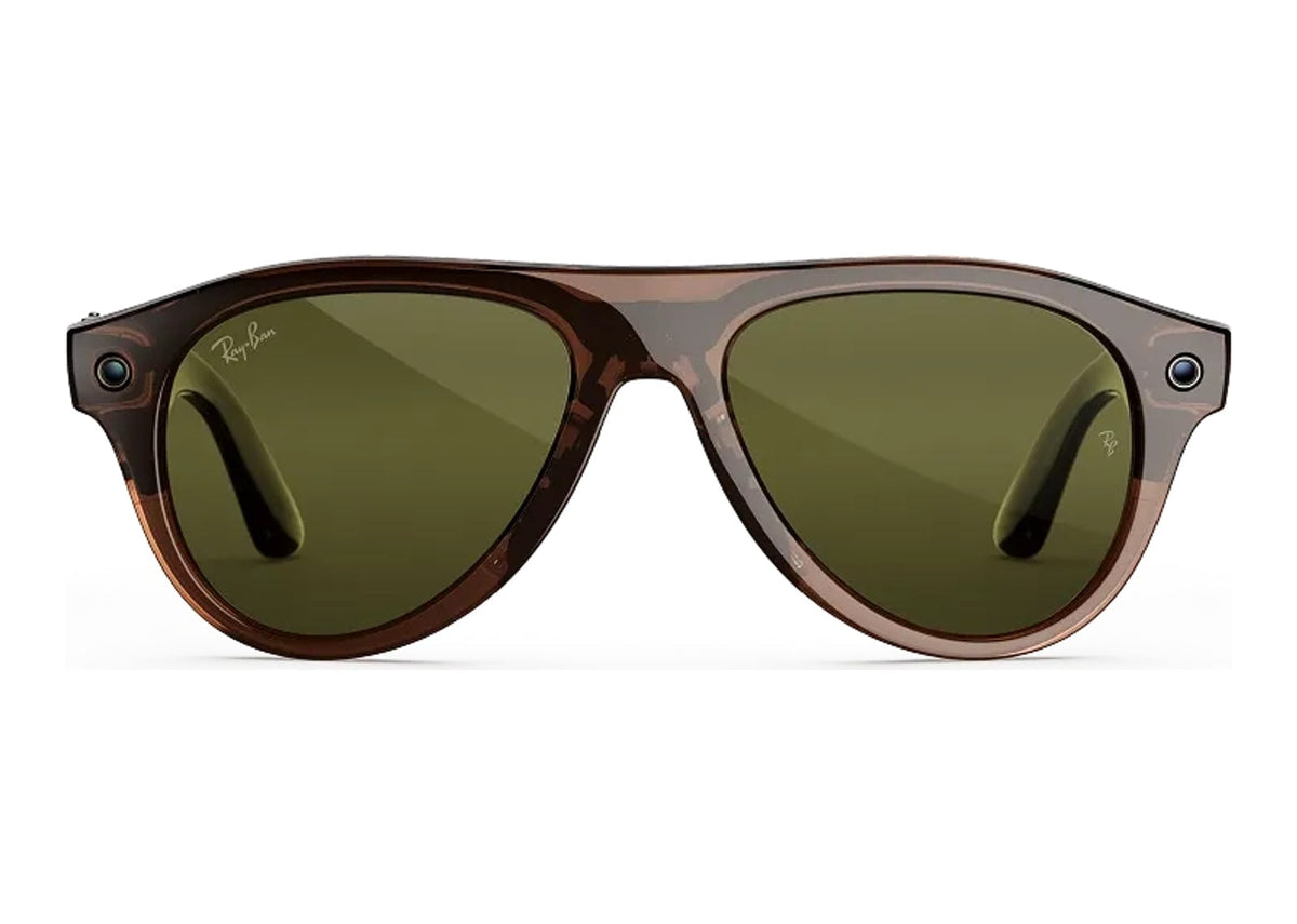 Ray-Ban Meta Aviator Gen 3 AI Smart Glasses Transitions Jade Lens Transparent Umber