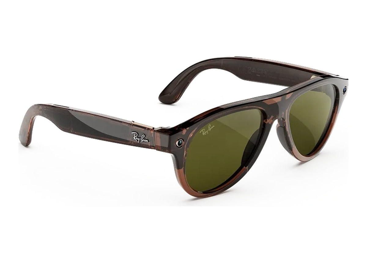 Ray-Ban Meta Aviator Gen 3 AI Smart Glasses Transitions Jade Lens Transparent Umber