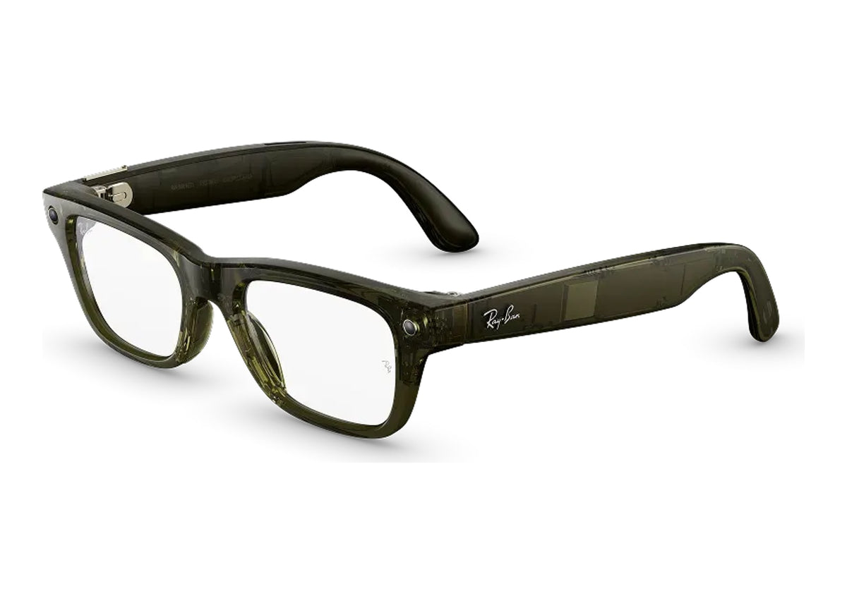Ray-Ban Meta Blayzer Optics Gen 2 AI Smart Glasses Clear Lens Shiny Dark Olive