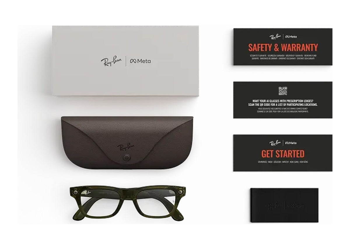 Ray-Ban Meta Blayzer Optics Gen 2 AI Smart Glasses Clear Lens Shiny Dark Olive