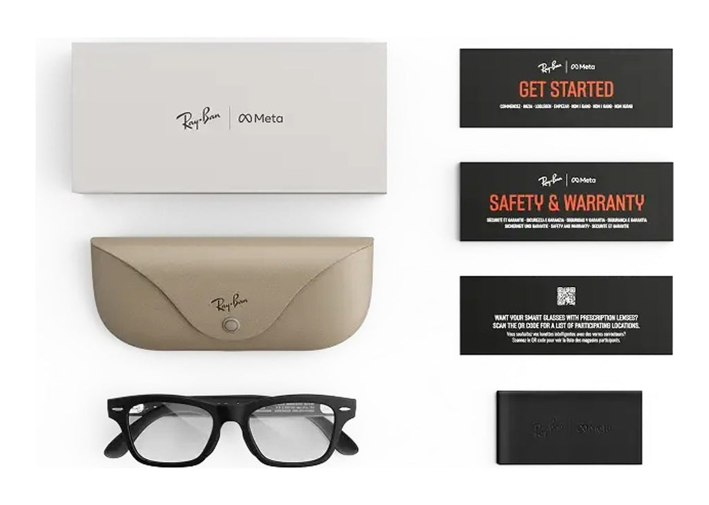 Ray-Ban Meta Burbank Audio AI Smart Glasses Clear Lens Matte Black