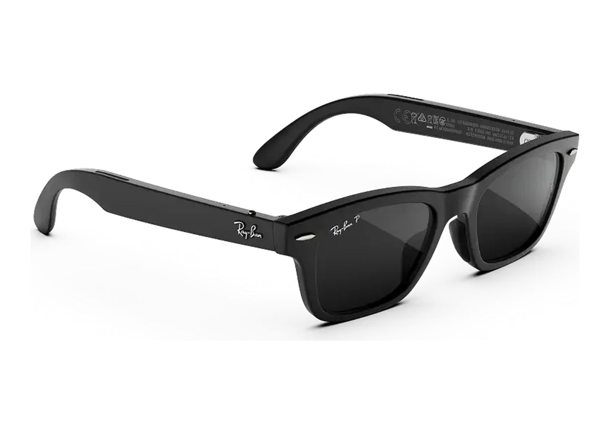 Ray-Ban Meta Burbank Audio AI Smart Glasses Polarized Grey Lens Matte Black