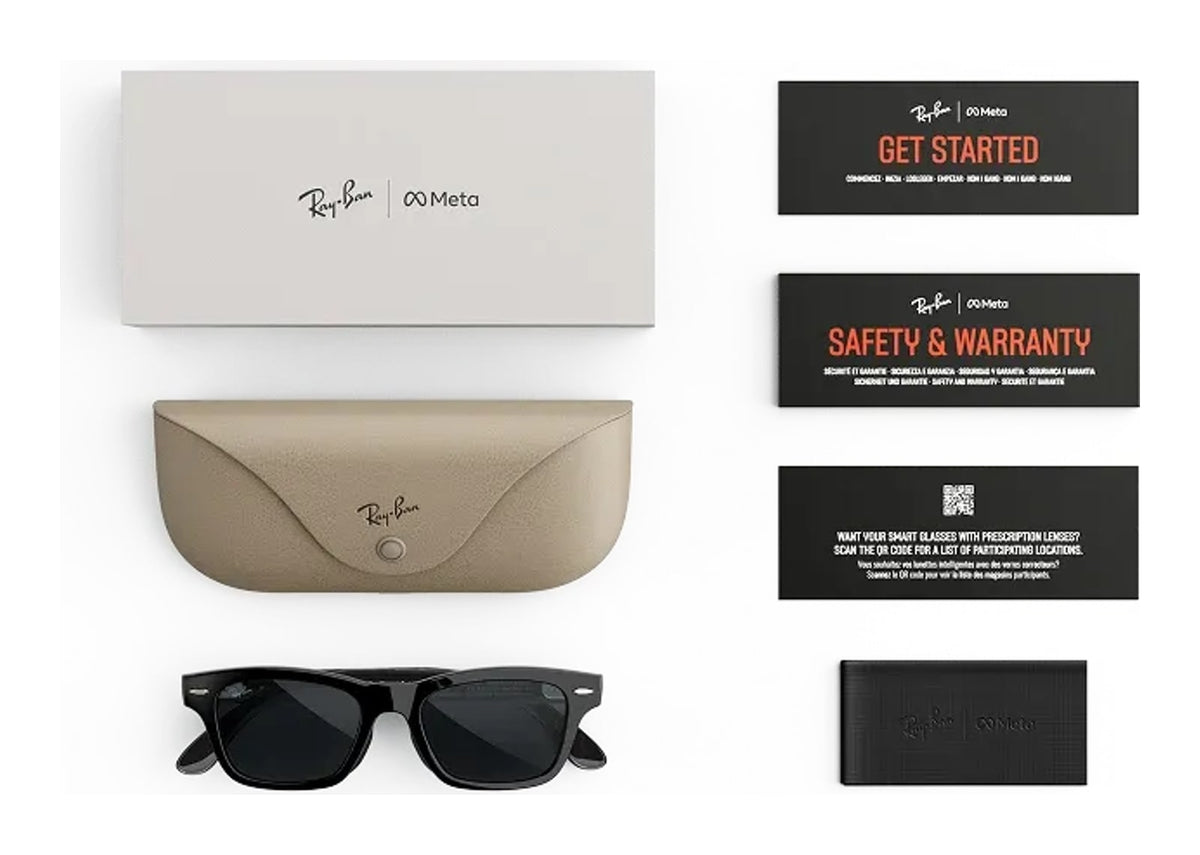Ray-Ban Meta Burbank Audio AI Smart Glasses Transitions Grey Lens Shiny Black