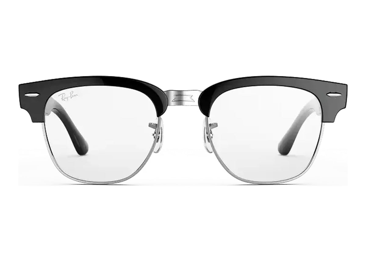 Ray-Ban Meta Clubmaster Audio AI Smart Glasses Clear Lens Shiny Black