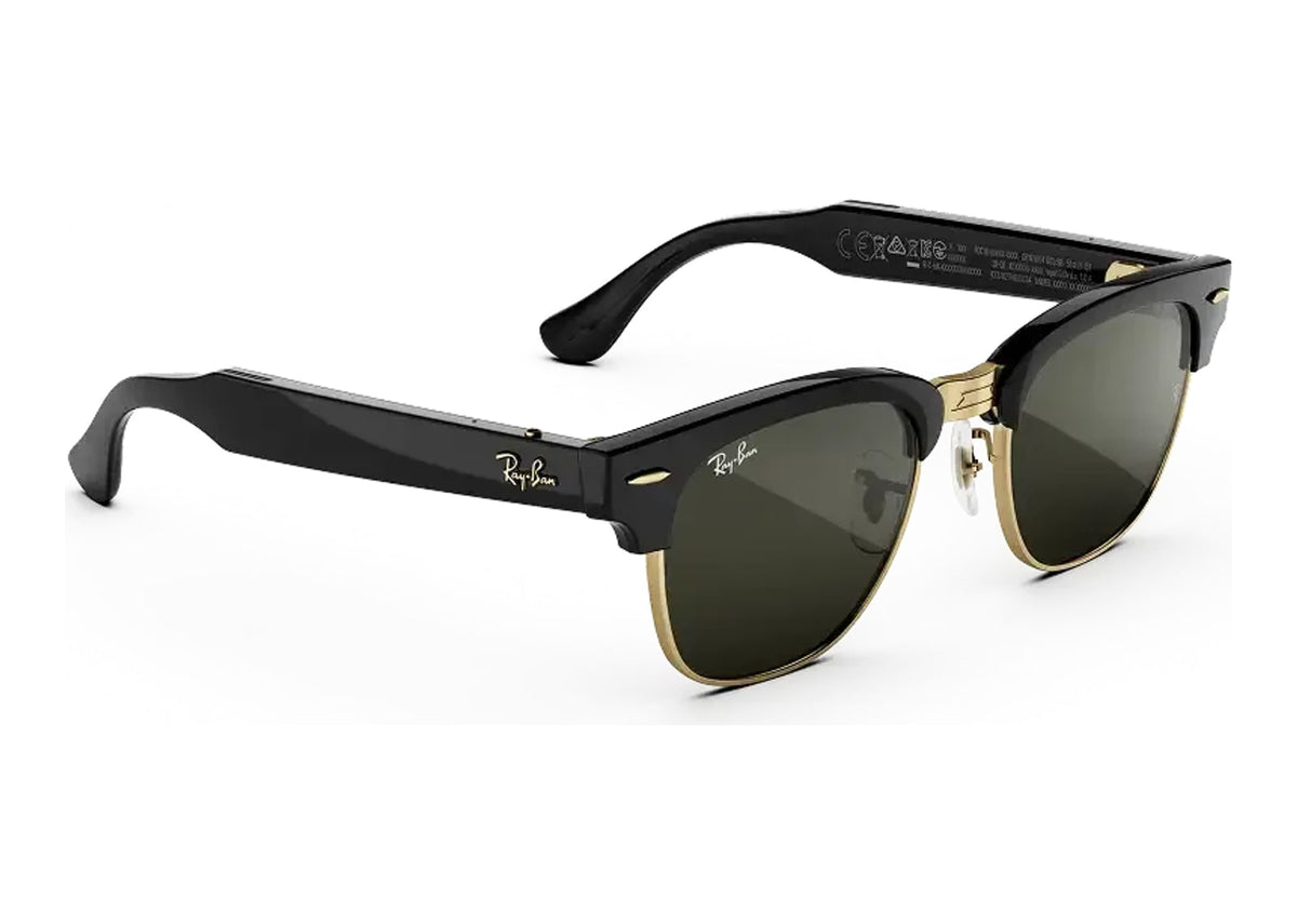 Ray-Ban Meta Clubmaster Audio AI Smart Glasses Green Lens Shiny Black