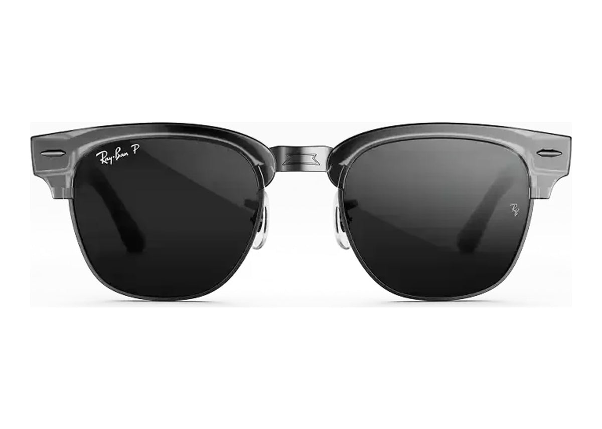 Ray-Ban Meta Clubmaster Audio AI Smart Glasses Polarized Grey Lens Iron