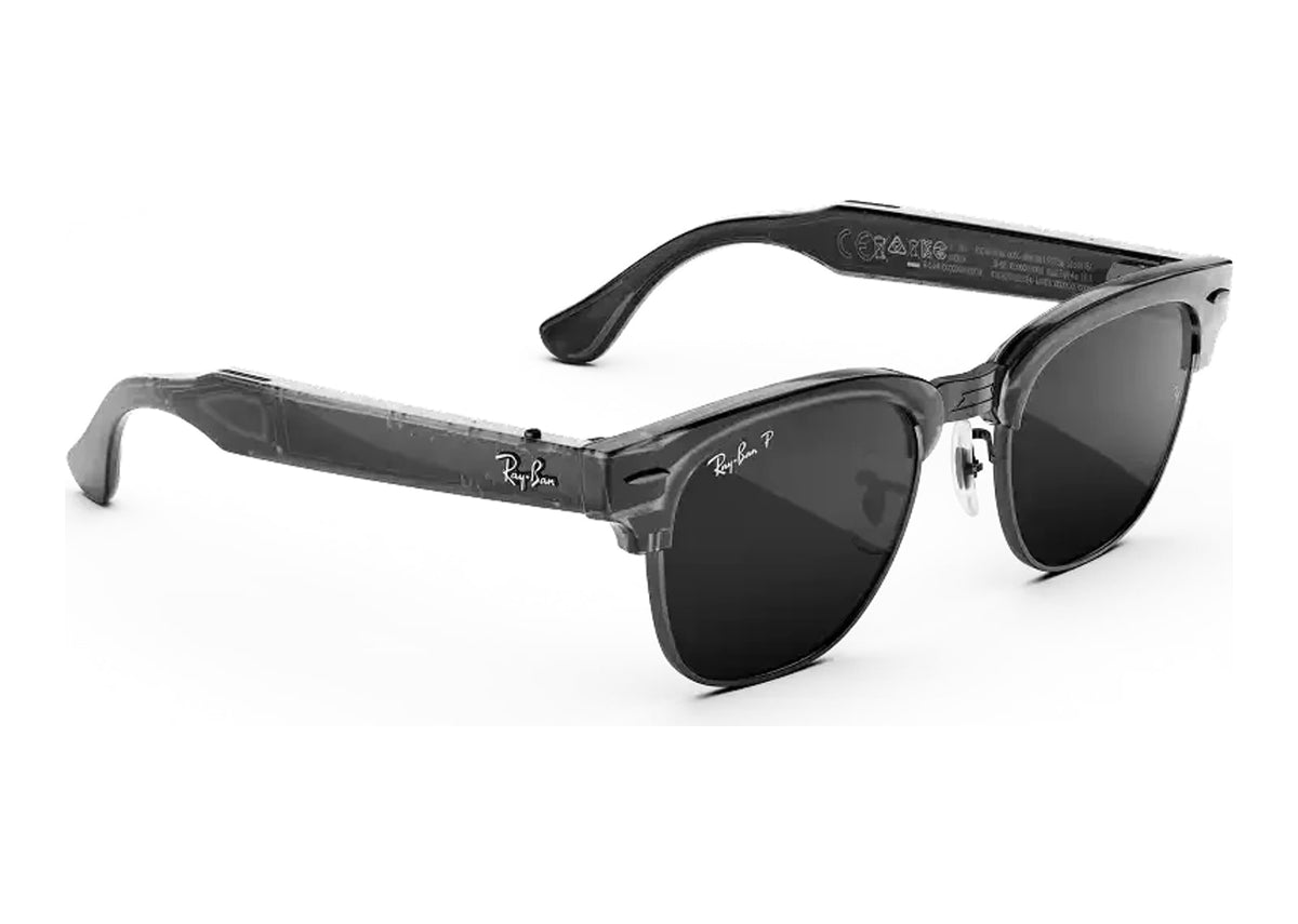 Ray-Ban Meta Clubmaster Audio AI Smart Glasses Polarized Grey Lens Iron