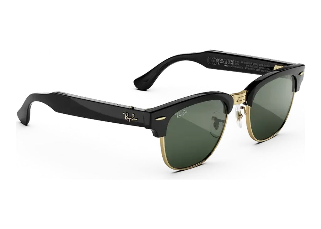Ray-Ban Meta Clubmaster Audio AI Smart Glasses Transitions Graphite Green Lens Shiny Black