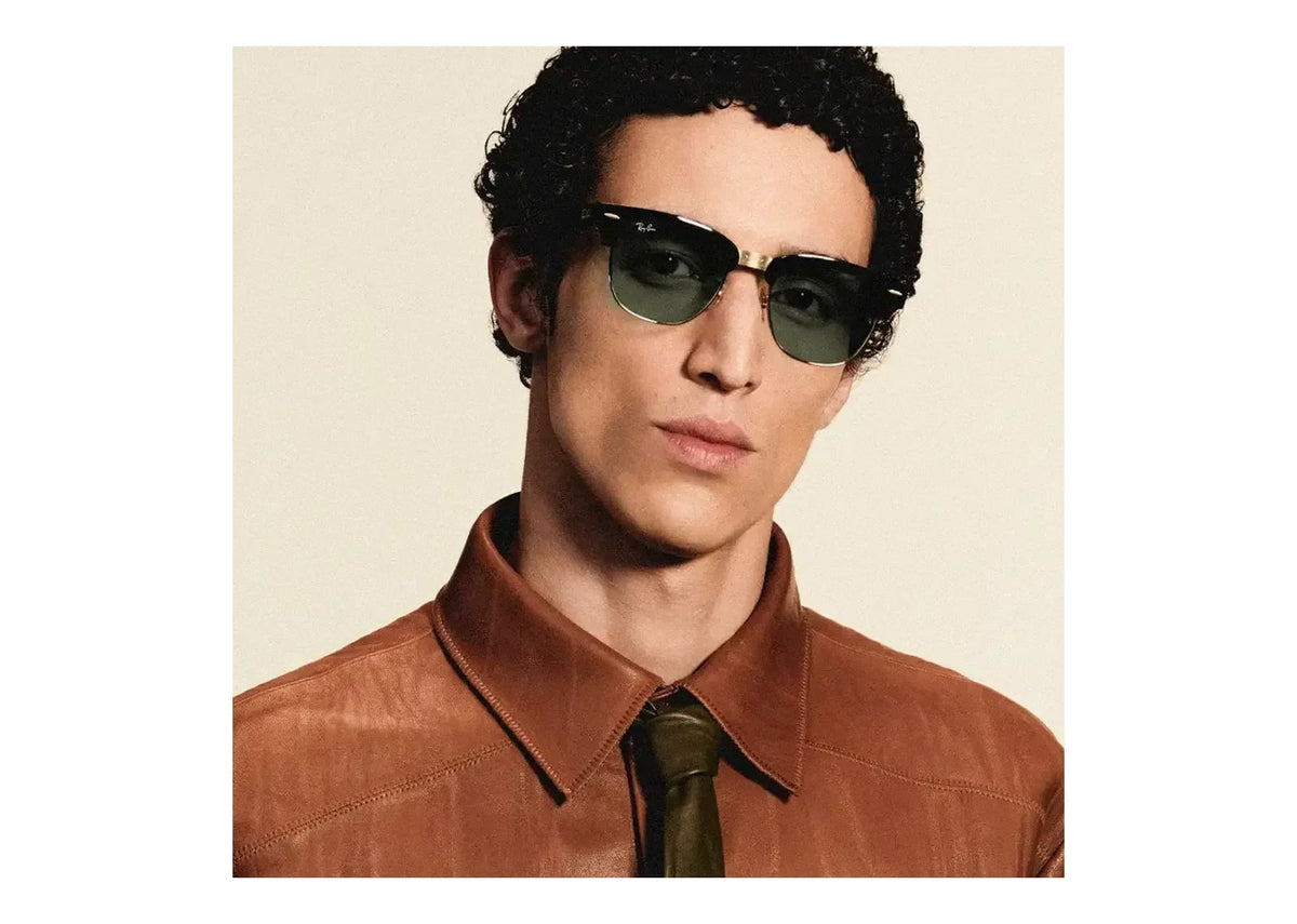 Ray-Ban Meta Clubmaster Audio AI Smart Glasses Transitions Graphite Green Lens Shiny Black