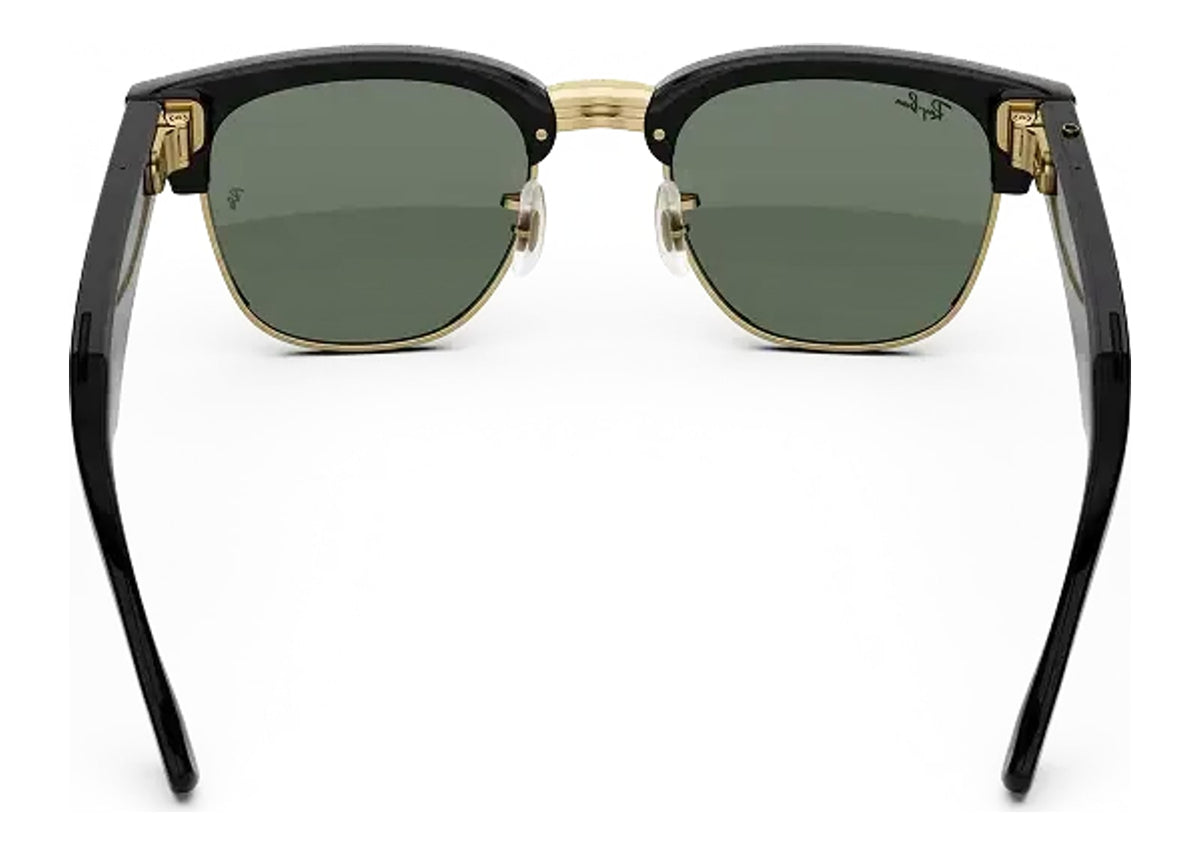 Ray-Ban Meta Clubmaster Audio AI Smart Glasses Transitions Graphite Green Lens Shiny Black