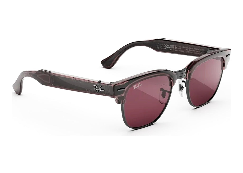 Ray-Ban Meta Clubmaster Audio AI Smart Glasses Transitions Ruby Lens Orchid