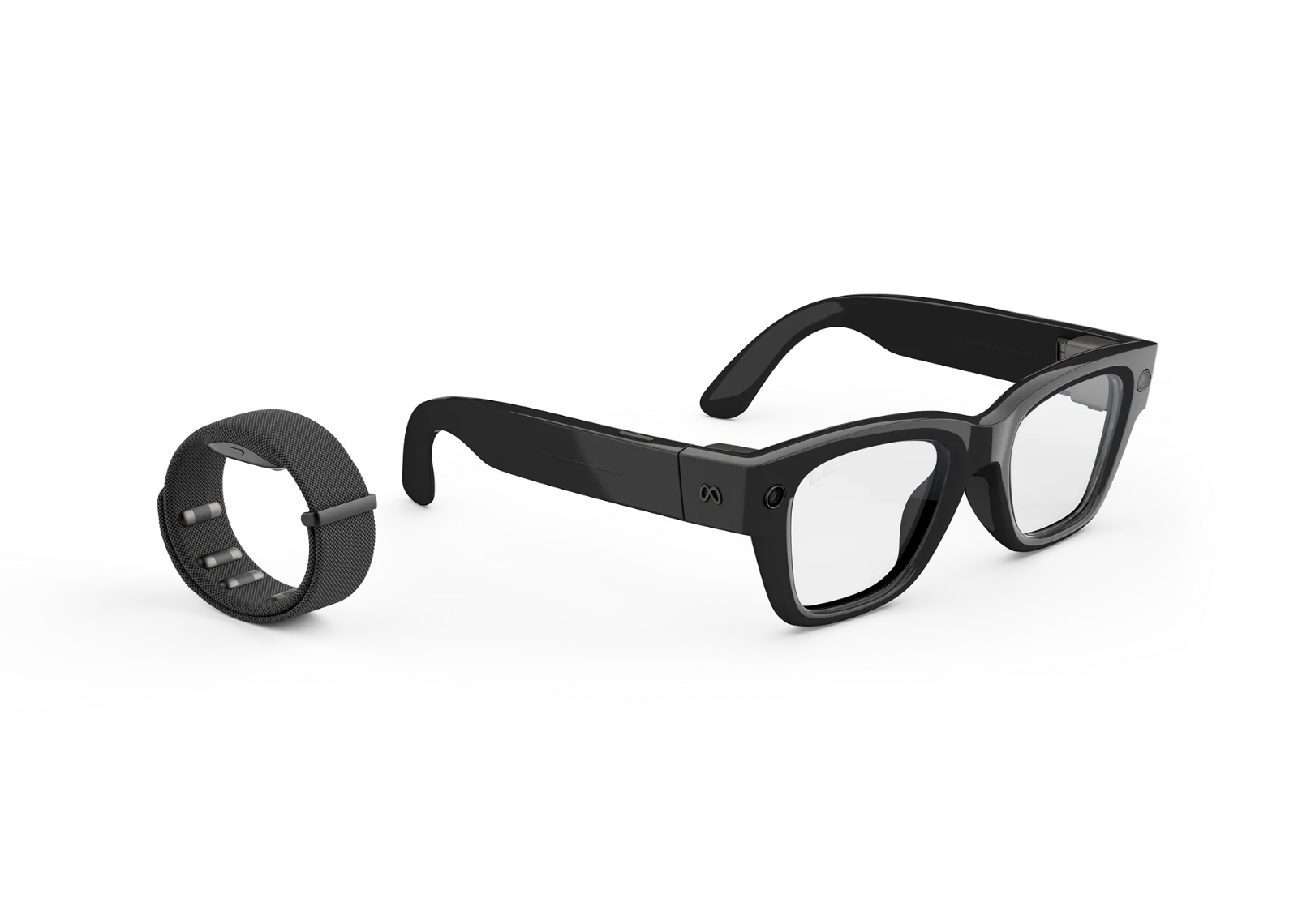 Ray-Ban Meta Display AI Smart Glasses with Neural Band Transitions Lens Shiny Black