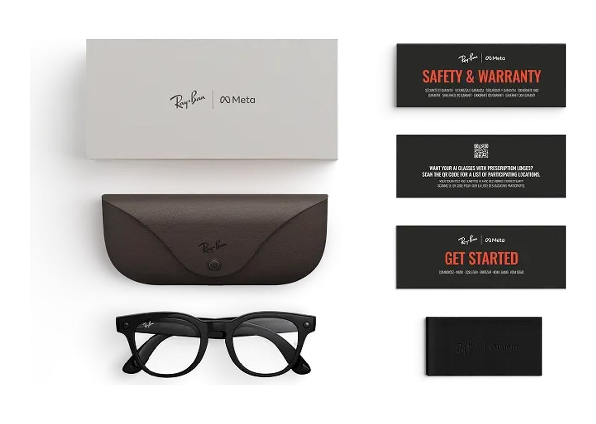 Ray-Ban Meta Scriber Optics Gen 2 AI Smart Glasses Clear Lens Solid Shiny Black