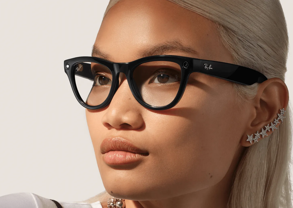Ray-Ban Meta Skyler Gen 1 AI Smart Glasses Clear Lens Shiny Black