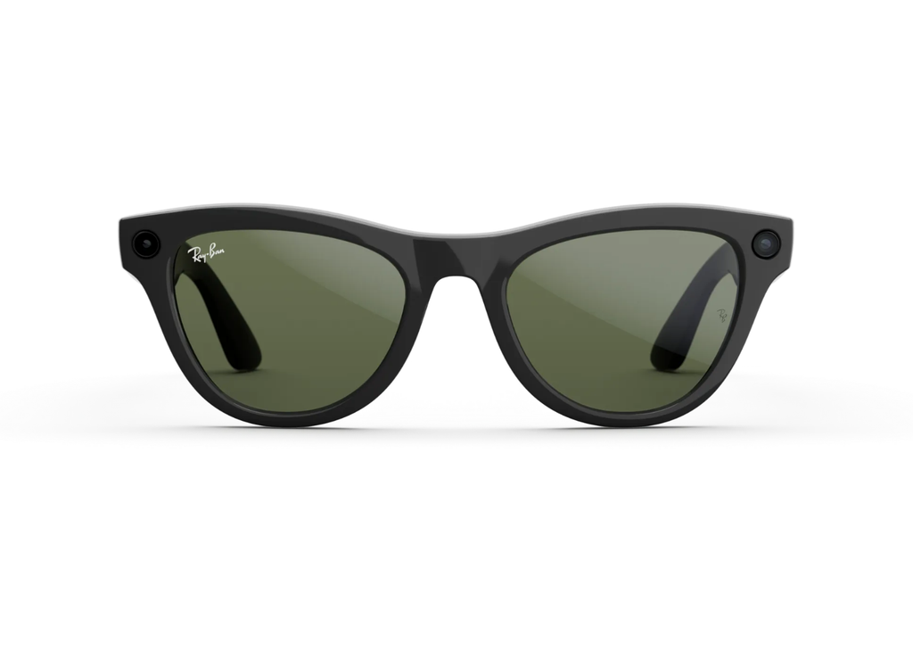 Ray-Ban Meta Skyler Gen 1 AI Smart Glasses Green Lens Shiny Black