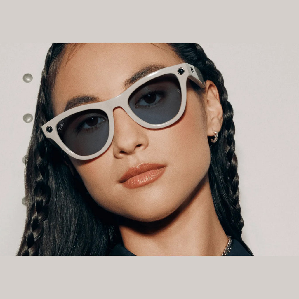 Ray-Ban Meta Skyler Gen 1 AI Smart Glasses Sapphire Transitions Lens Shiny Chalky Grey
