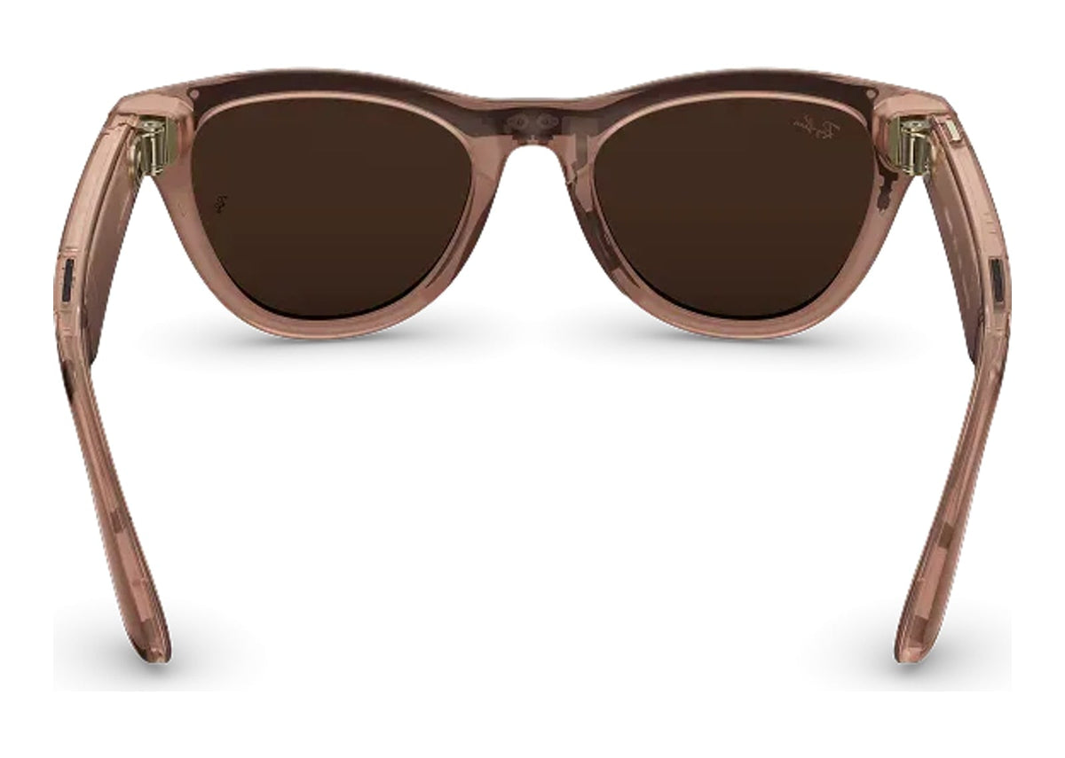 Ray-Ban Meta Skyler Gen 2 AI Smart Glasses Brown Transitions Lens Shiny Transparent Peach