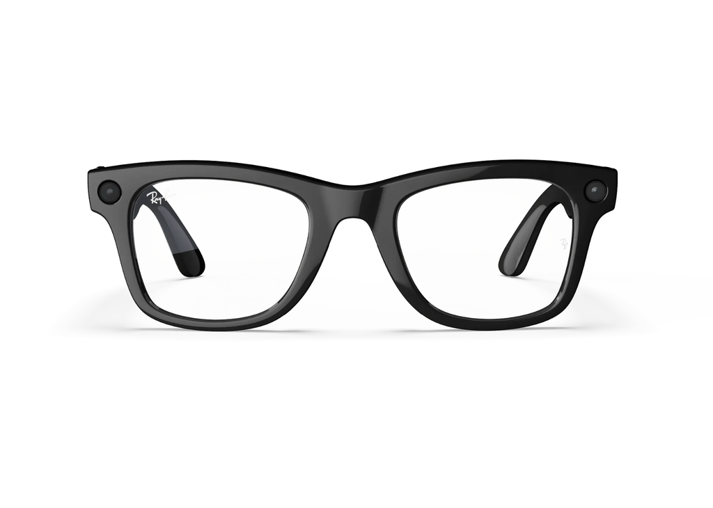 Ray-Ban Meta Wayfarer Gen 1 AI Smart Glasses Clear Lens Shiny Black