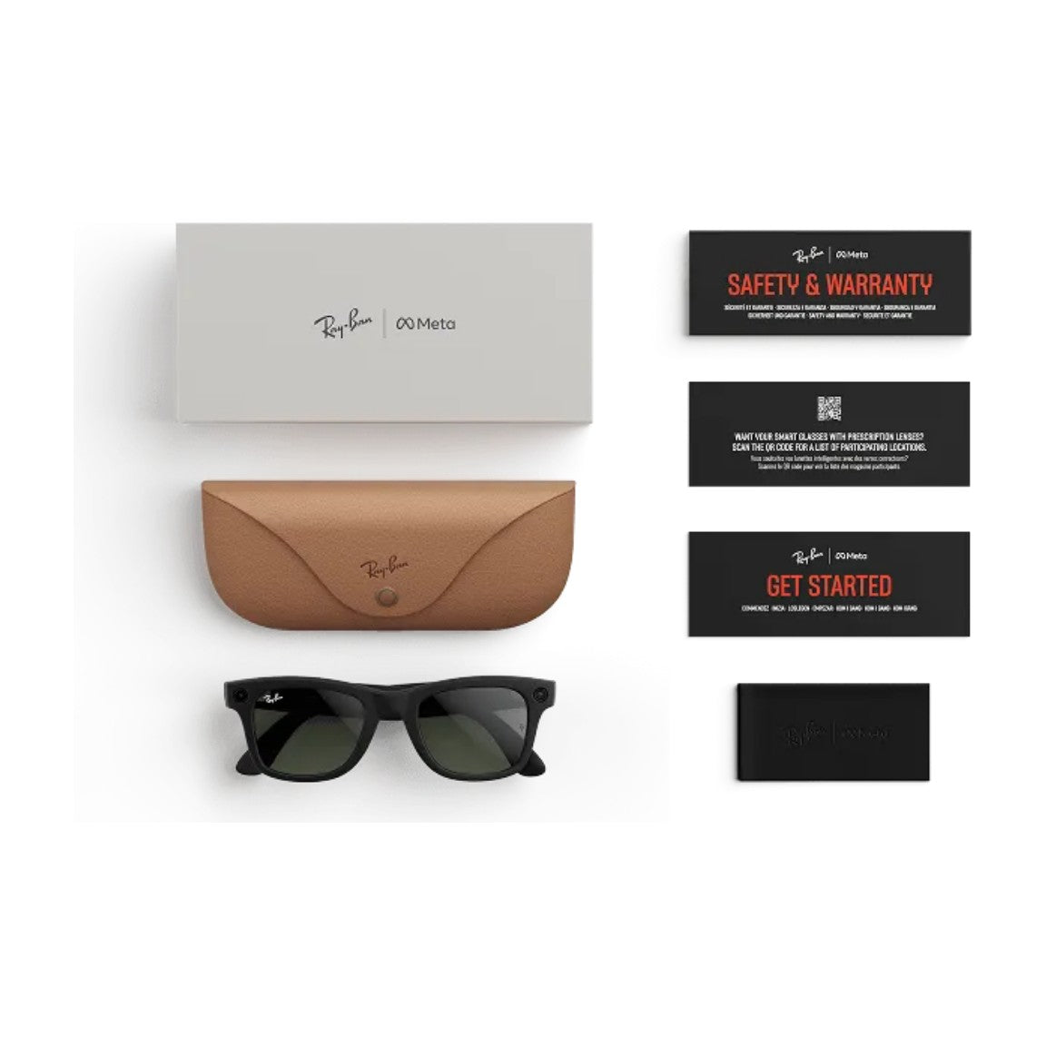 Ray-Ban Meta Wayfarer Gen 1 AI Smart Glasses Clear to Graphite Green Transitions Lens Matte Black