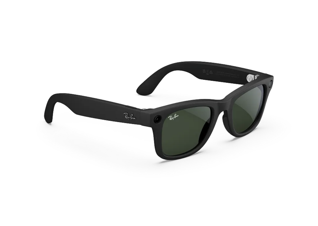 Ray-Ban Meta Wayfarer Gen 1 AI Smart Glasses Clear to Graphite Green Transitions Lens Matte Black