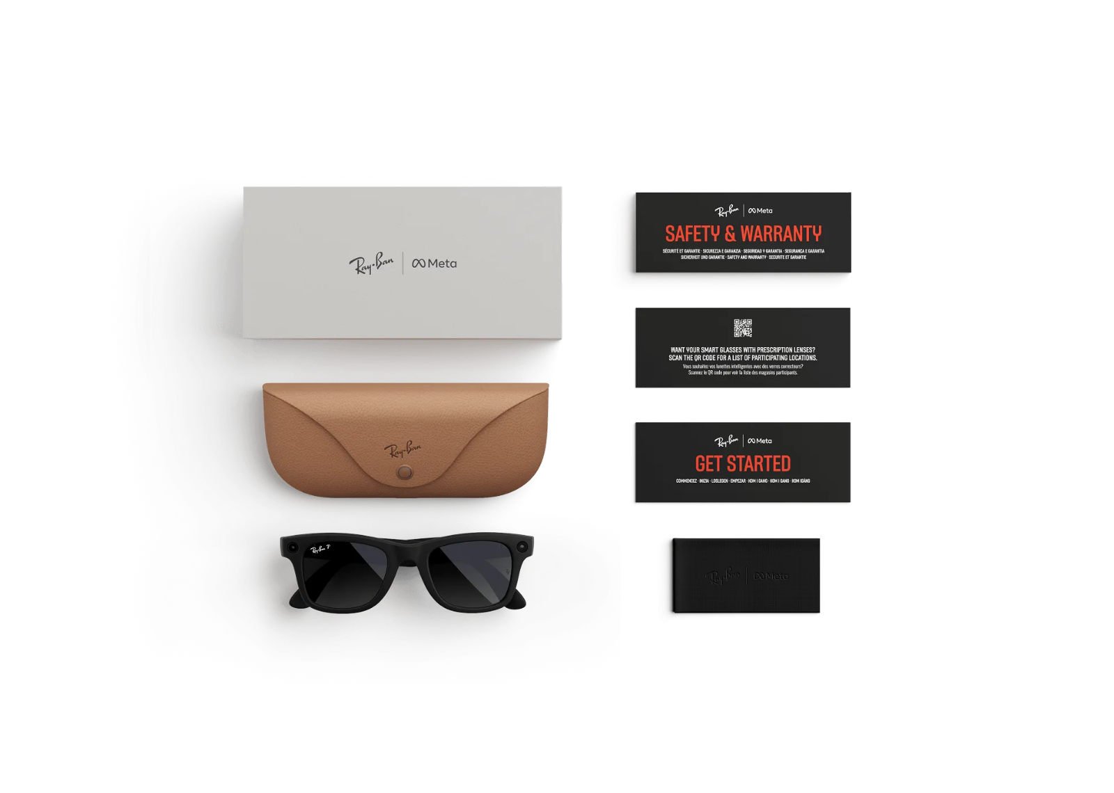 Ray-Ban Meta Wayfarer Gen 1 AI Smart Glasses Polarized Gradient Graphite Lens Matte Black