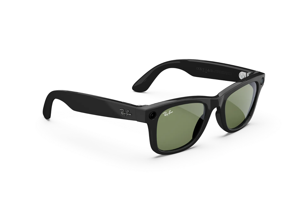 Ray-Ban Meta Wayfarer Gen 2 AI Smart Glasses Green Lens Shiny Black