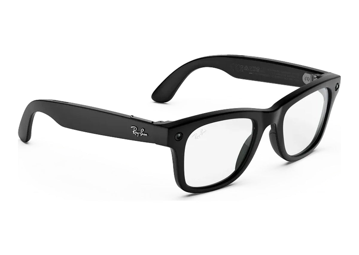 Ray-Ban Meta Wayfarer Gen 3 AI Smart Glasses Clear Lens Matte Black