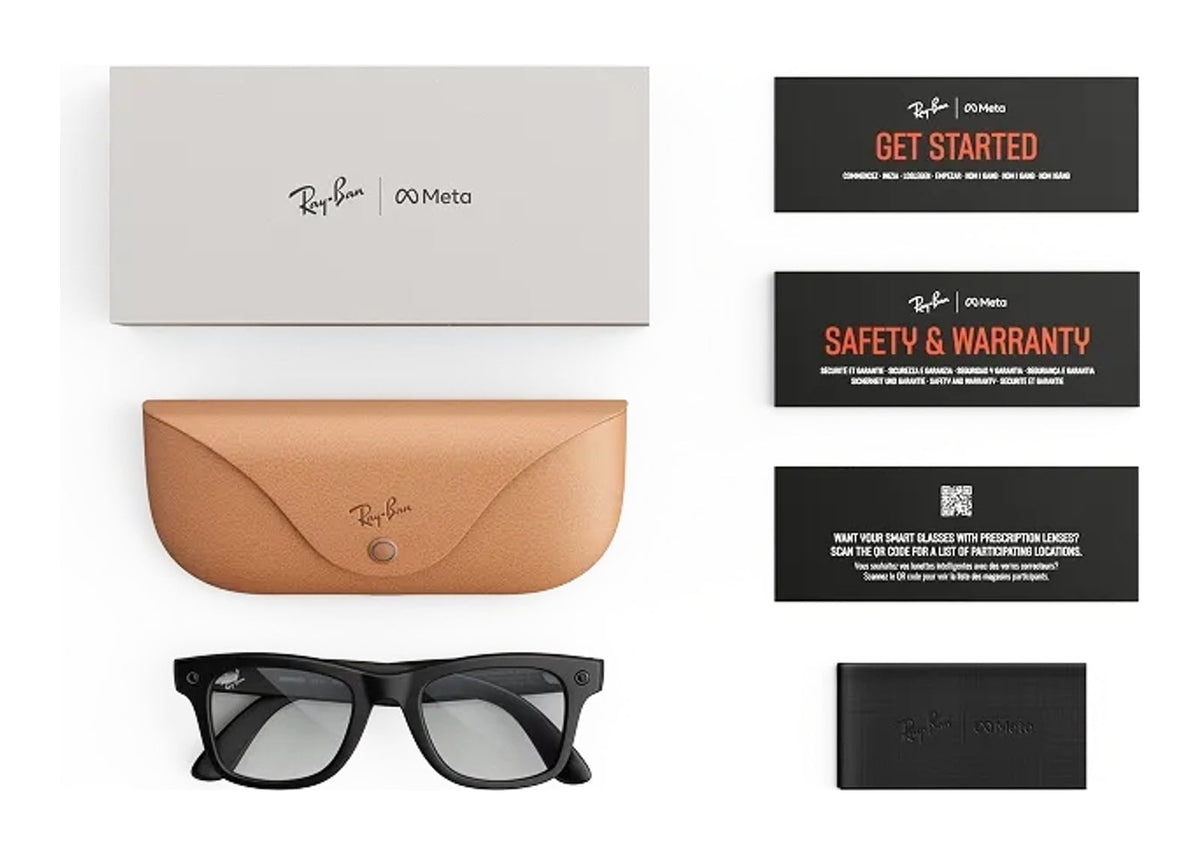 Ray-Ban Meta Wayfarer Gen 3 AI Smart Glasses Clear Lens Matte Black