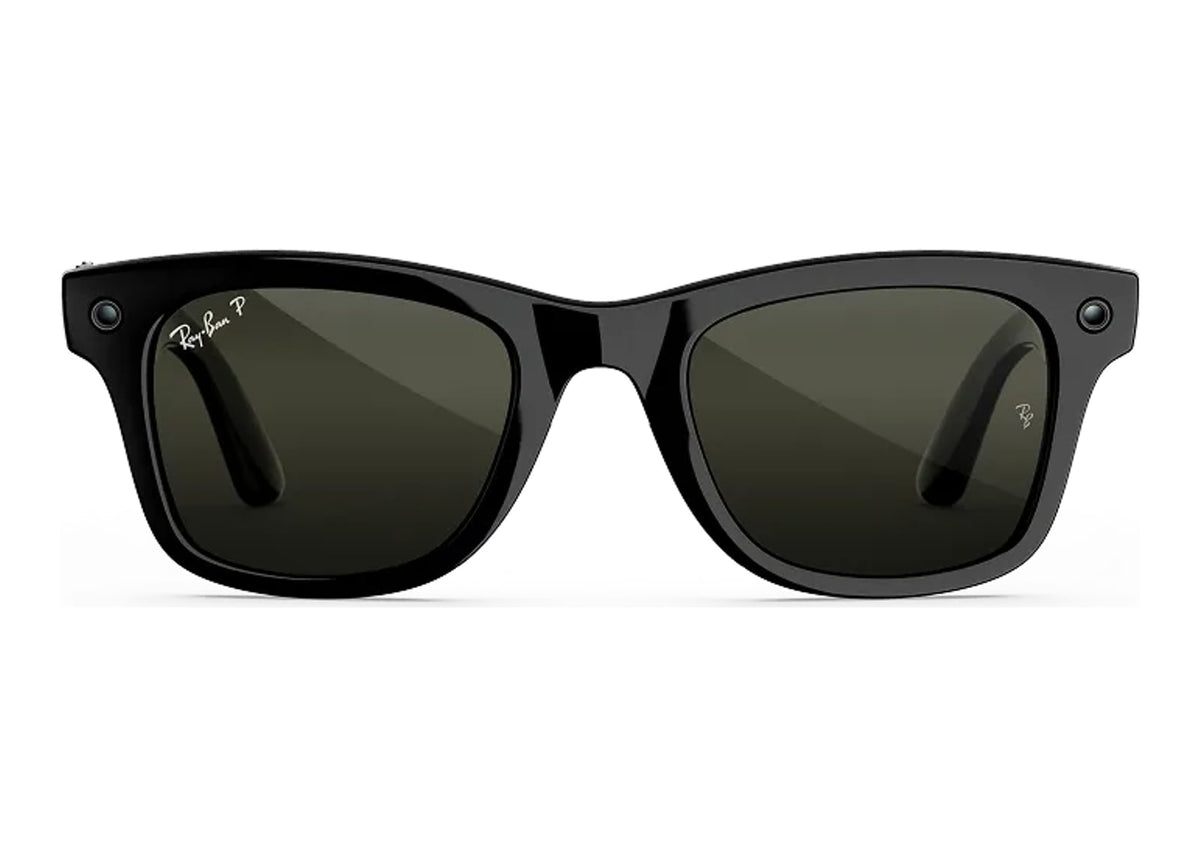 Ray-Ban Meta Wayfarer Gen 3 AI Smart Glasses Polarized Green Lens Shiny Black