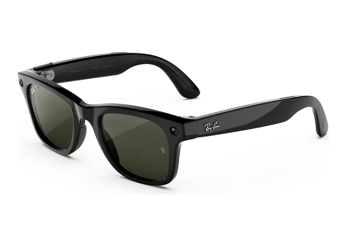 Ray-Ban Meta Wayfarer Gen 3 AI Smart Glasses Polarized Green Lens Shiny Black