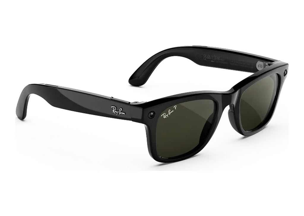 Ray-Ban Meta Wayfarer Gen 3 AI Smart Glasses Polarized Green Lens Shiny Black