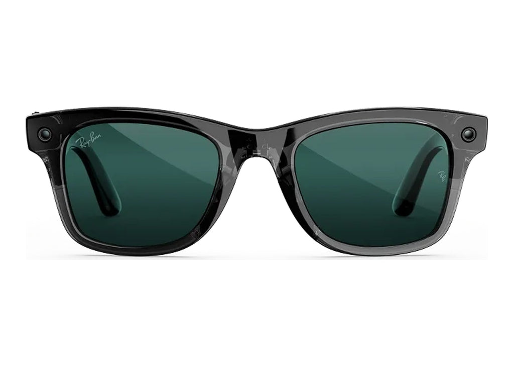 Ray-Ban Meta Wayfarer Gen 3 AI Smart Glasses Transitions Aquamarine Lens Transparent Black