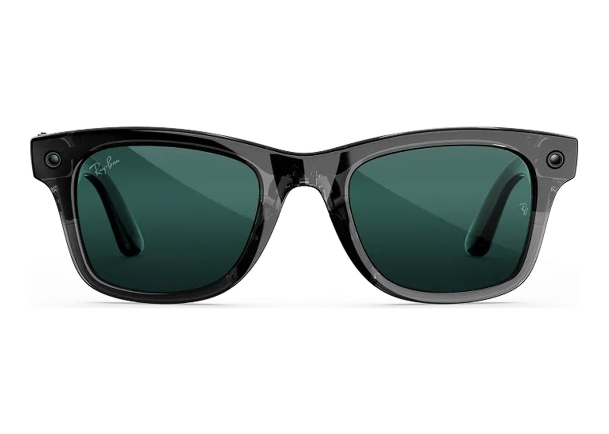 Ray-Ban Meta Wayfarer Gen 3 AI Smart Glasses Transitions Aquamarine Lens Transparent Black