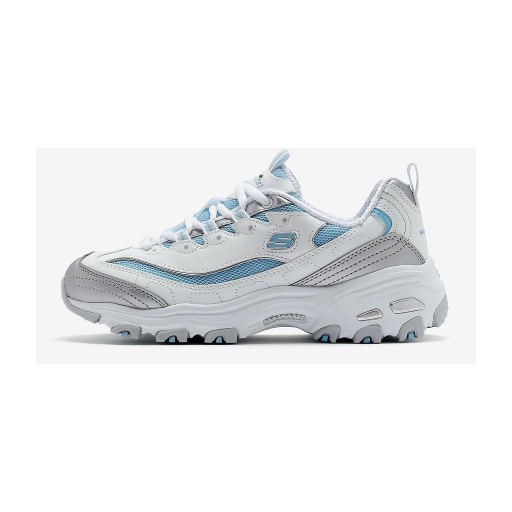 Skechers D'lites Chromatic White Silver Light Blue