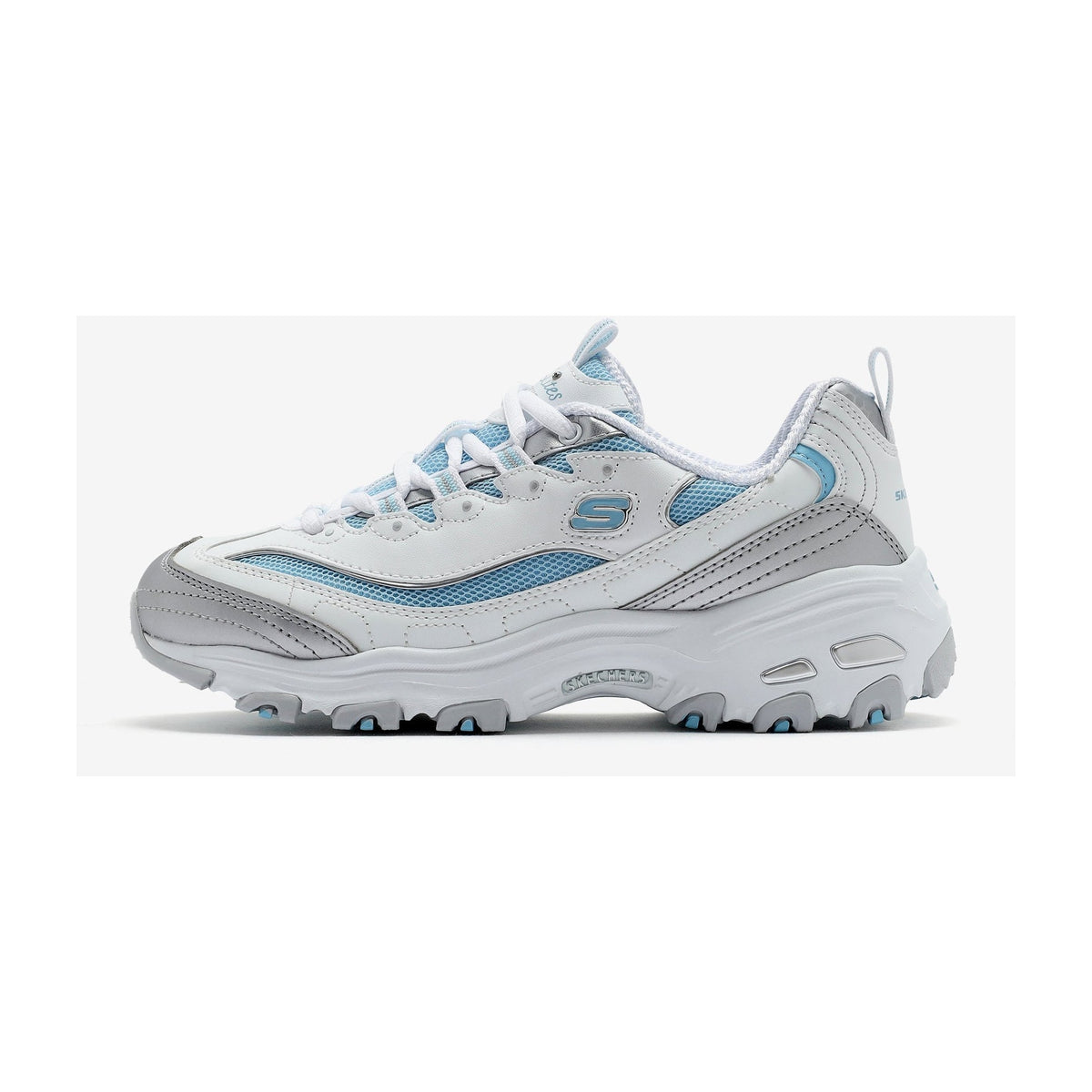 Skechers D'lites Chromatic White Silver Light Blue