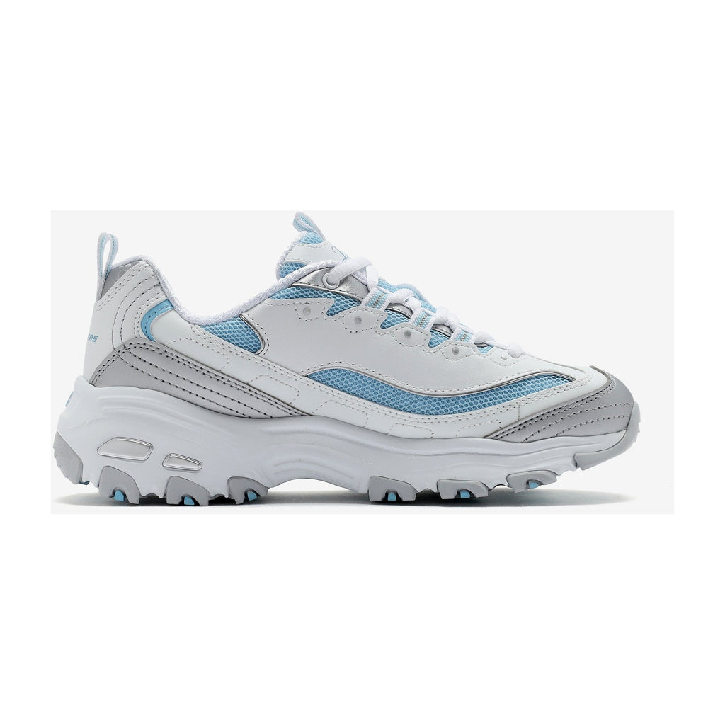 Skechers D'lites Chromatic White Silver Light Blue