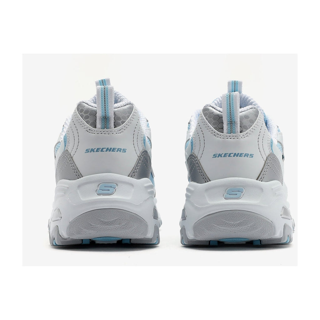 Skechers D'lites Chromatic White Silver Light Blue