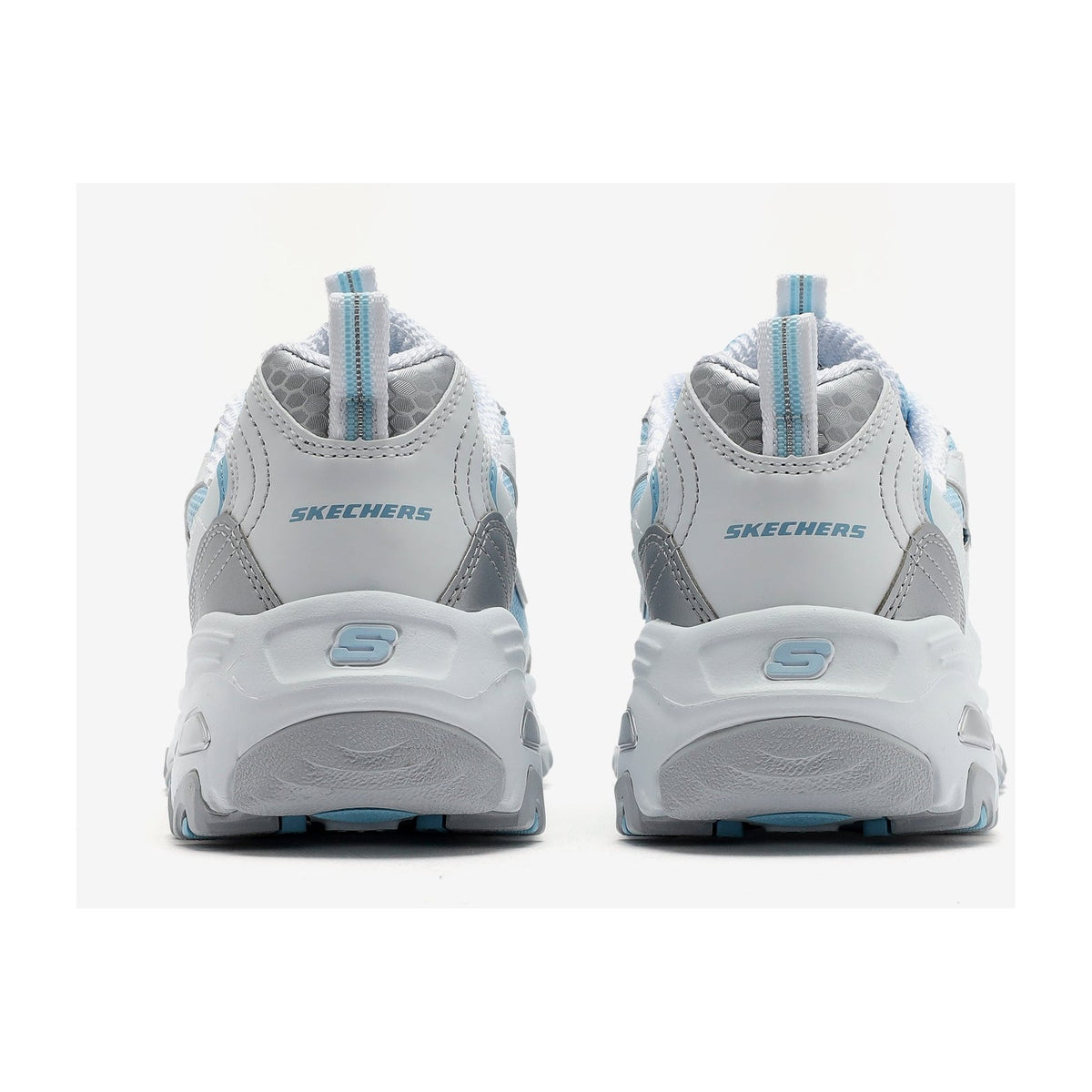 Skechers D'lites Chromatic White Silver Light Blue
