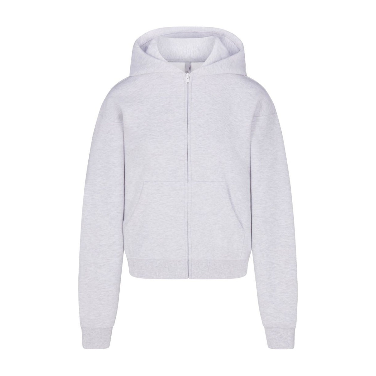 Skims Cotton Fleece Classic Zip Up Hoodie Light Heather Grey