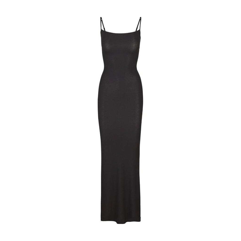 Skims Soft Lounge Long Slip Dress Onyx