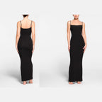 Skims Soft Lounge Long Slip Dress Onyx