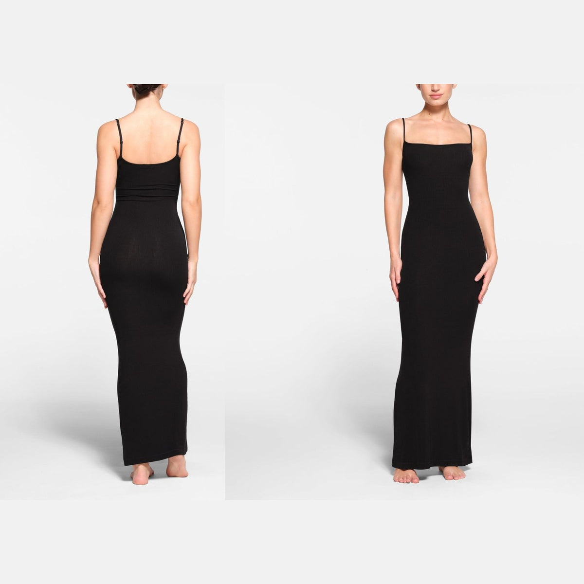 Skims Soft Lounge Long Slip Dress Onyx