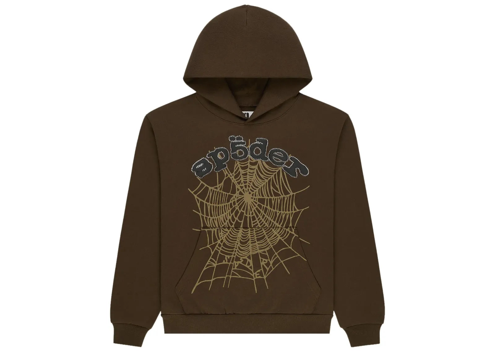 Sp 5 der Og Web Rhinestone Hoodie Brown