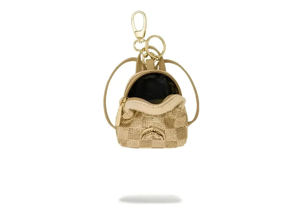 Sprayground 2 Tone Gold Trinity Backpack Keychain