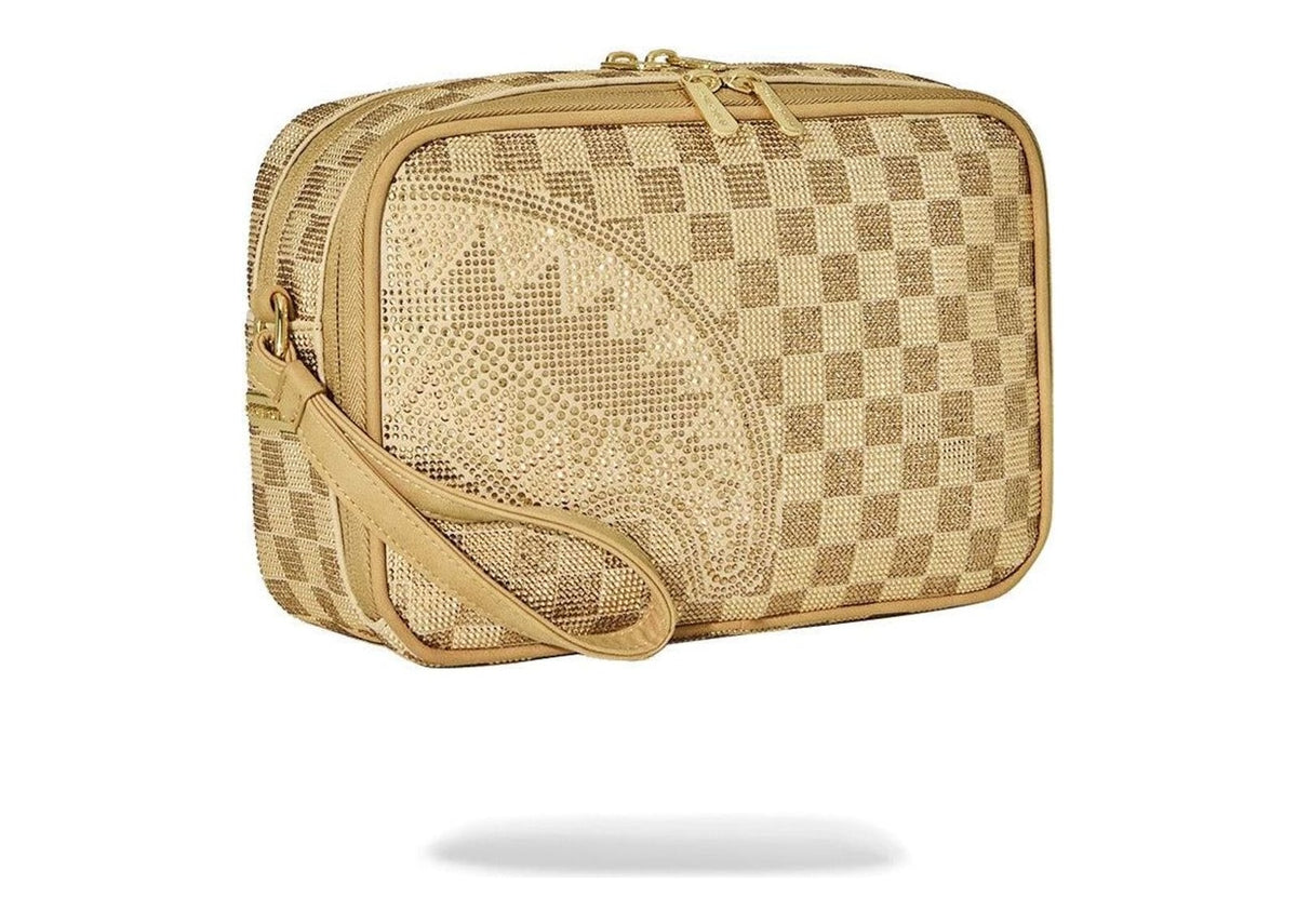Sprayground 2 Tone Gold Trinity Toiletry Brick Gold