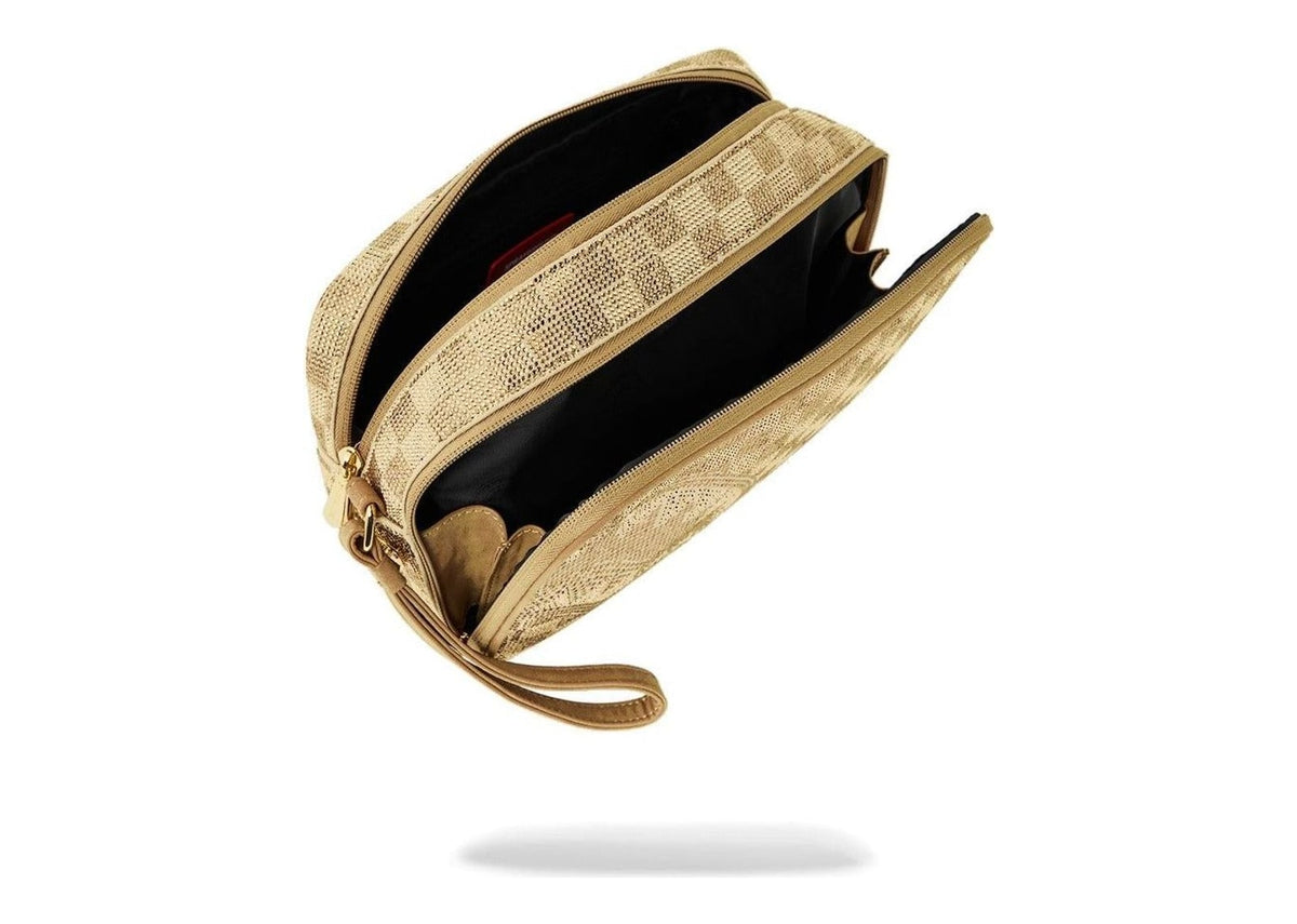 Sprayground 2 Tone Gold Trinity Toiletry Brick Gold